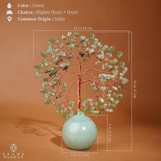 Crystal Tree of Life Birthday Gifts for Women, Mom Green Aventurine Healing Crystals for 7 Chakra Balance, Reiki Healing, Home Decoration Tree for Positive Energy, Good Luck, Office Desk Decor