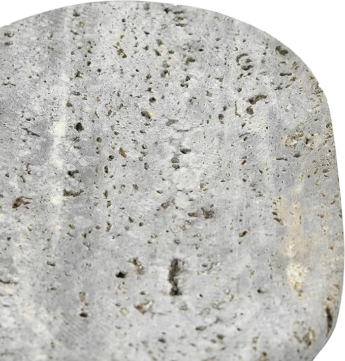 Creative Co-Op Travertine Soap Dish, Grey