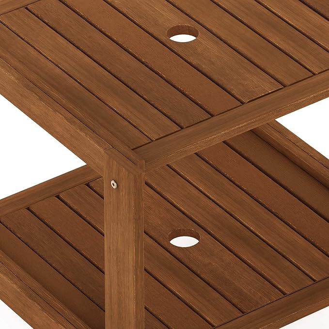 Furinno FG19840T Tioman Hardwood Mississippi Side Table, Natural