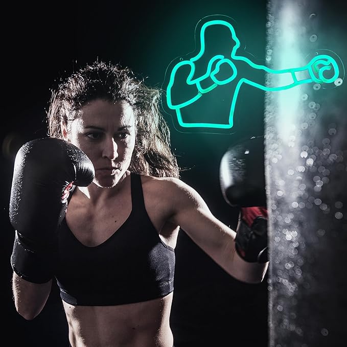 Boxing Neon Signs for Wall Decor,Dimmable LED Neon Light Sign for Home Decor, Bar, Home Gym Decor, Office, Boxing Party Decorations