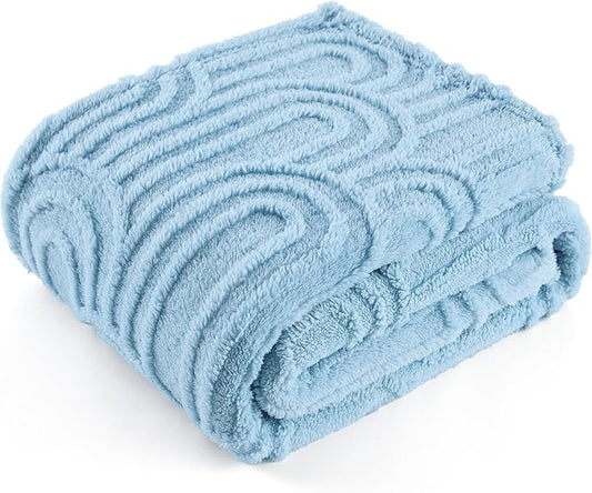 Bedsure Blue Throw Blanket for Couch - Super Soft & Cozy Summer Blankets for Women, Fluffy Fleece Throw for Girls, for Women, Ideal for Room, Home & Bedroom Decor, 50x60 Inches