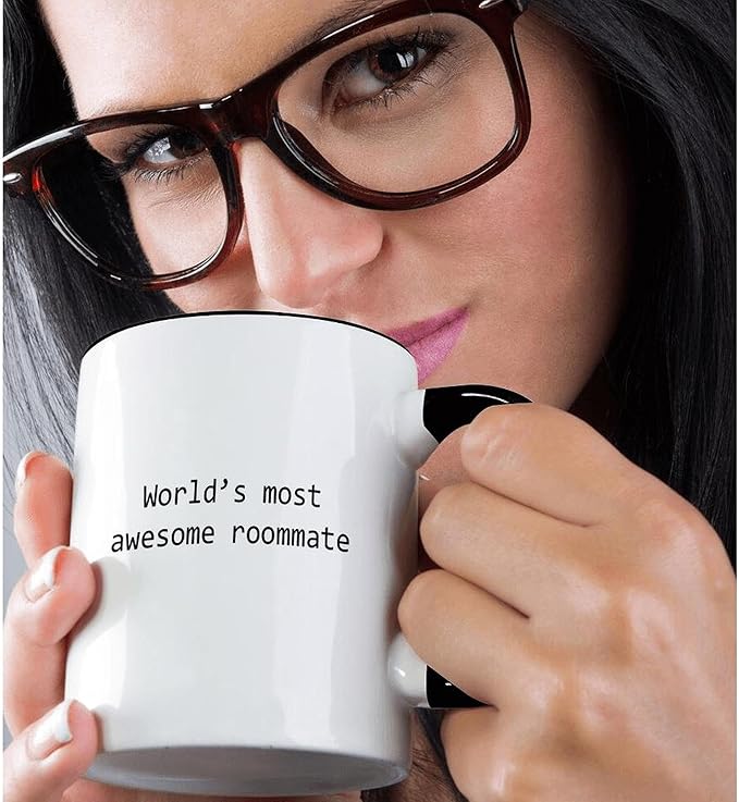 3dRose mug_195413_4 Worlds most awesome roommate - Two Tone Black Mug, 11oz