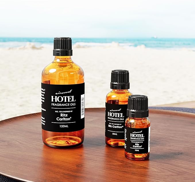 AirScent Hotel Diffuser Oil Inspired by The Ritz Carlton Hotel Scent - Premium Fragrance Oil No. 1014 for Ultrasonic and Waterless Diffusers and Crafting - 10 mL, 0.34 fl oz Glass Dropper Bottle