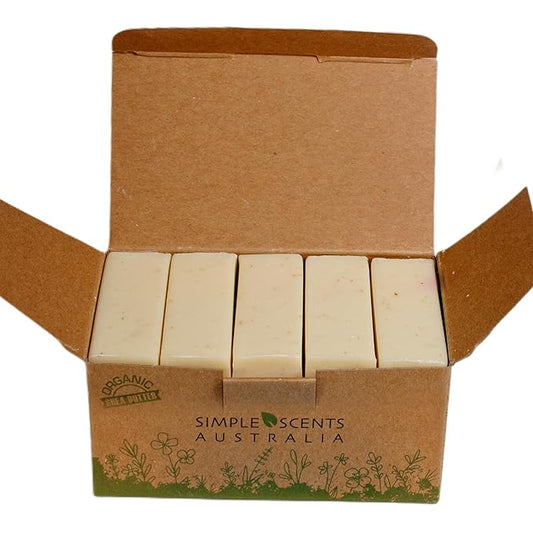 Almond Scented Natural Soap Bars (5 Bars), 3.5oz Moisturizing French Triple Milled Soap Bars Enriched with Shea Butter - Pure Plant Oil Bath & Body