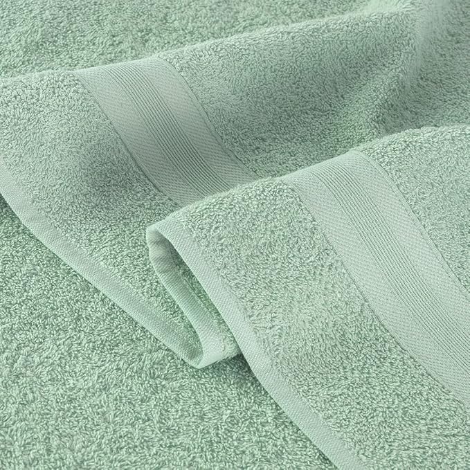 Quick-Dry, Soft & High Absorbent Bath Towels 27"x54" Cotton Turkish Bath Towel Set of 4 | Daily Use 100% Cotton Towels for Bathroom, Gym & More | Bathroom Towels Set (4 Pcs, Green)