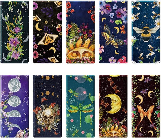 30 Pieces Magnetic Bookmarks Tarot Magnet Page Markers Multi Insect Magnet Bookmark Clips Magnetic Page Clips Assorted Book Marks Set for School Students Teachers Reading Supplies (3.94 x 1.18 Inches)