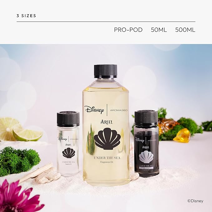 Aroma360 | Disney Under The Sea Fragrance Oil Blend | The Little Mermaid | Princess Ariel | Luxury Essential Oil Diffuser | Aromatherapy Scent Diffuser Oil | Bergamot, Ivy and Ocean 1.7 fl oz, 50 mL