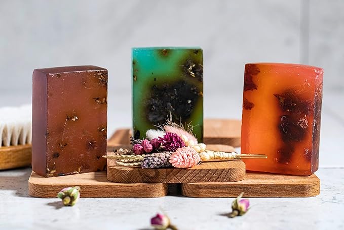SABUN CO. Rose Oil Soap - Enriched with Rose Essential Oil & Rose Petals - 100% Handcrafted, pH Balanced, Moisturizing Natural Glycerin Soap - GREAT For Sensitive Skin & Facial Care [4.23 oz - 120 gr]