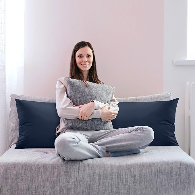 Utopia Bedding Full Body Pillow for Adults (Navy, 20 x 54 Inch), Long Pillow for Sleeping, Large Pillow Insert for Side Sleepers
