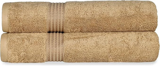 Superior Egyptian Cotton 2-Piece Bath Sheet Towel Set, Oversized Body Towels For Adults And Kids, Large Towel For Bath, Shower, Guest Bathroom, Spa, Gym, Resort, Essentials, Airbnb, Toast