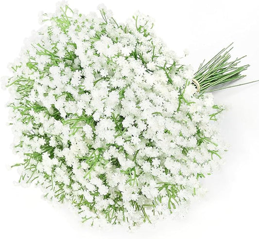 DEEMEI 30 PCS Babys Breath Artificial Flowers Fake Babys Breath Flowers Artificial Bulk White Gypsophila Bouquets Real Touch Faux Flowers for Wedding Floral Arrangement Party Home Decoration