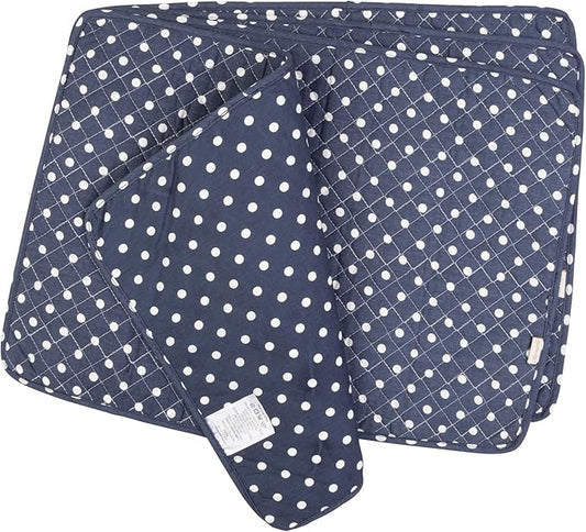 NEOVIVA Quilted Placemat Set of 4 for Dining Table, Heat Resistant Placemats for Dinner, Polka Dots Crown Blue