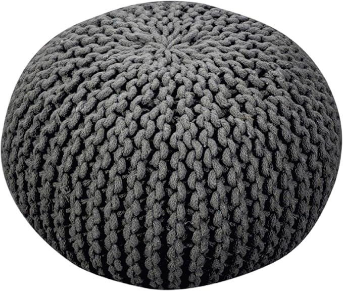 Moro Fabric Pouf, Grey