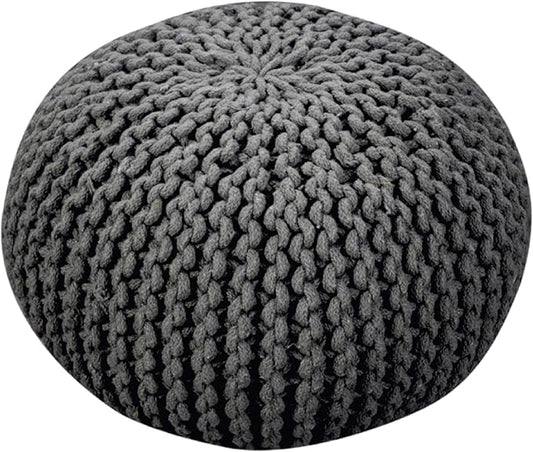 Moro Fabric Pouf, Grey