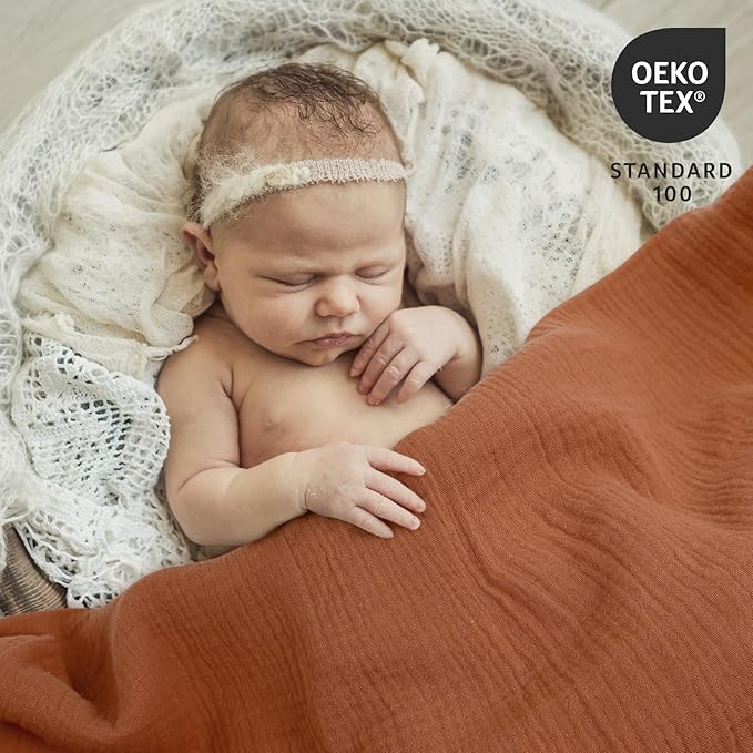 GLLQUEN BABY Muslin Swaddle Blankets for Boys and Girls, 2-Pack Baby Blankets for Girl Boy, Baby Receiving Blanket, Baby Swaddle Blanket Unisex, Newborn Essentials, Registry & Gift