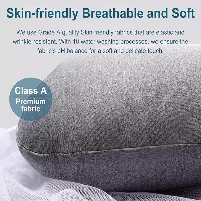 Travel Neck Body Pillow for Car Sleeping, Travel Gifts J Pillow Road Trip Essentials for Adults Kids, Neck&Spine Support Pillows Black