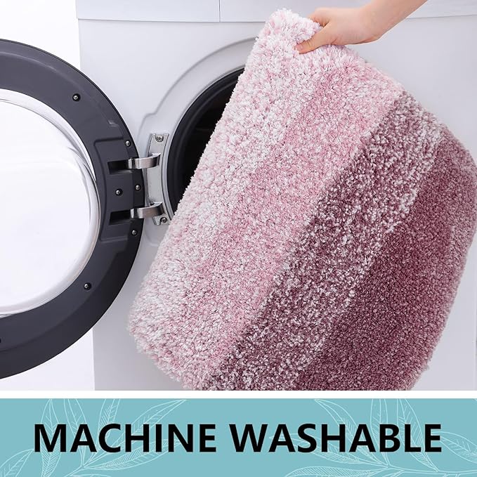 Arotive Microfiber Bathroom Rugs, Shaggy Soft and Absorbent Bath Rug, Non-Slip, Thick Plush Machine Washable Dry Bath Mats for Bathroom, Tub and Shower, 30x20, Mauve