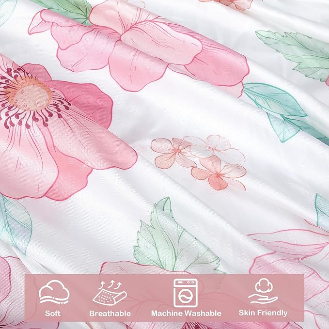 Baby Crib Sheets for Girls,2 Pack 28?x52?x8??Fitted Crib Sheets for Standard Crib and Toddler Mattress Soft Microfiber Baby Sheets for Crib (Floral White)