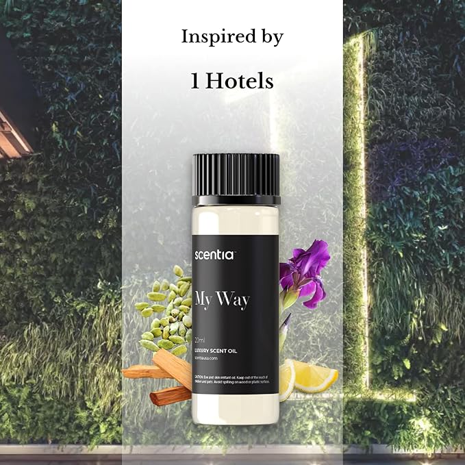 My Way Hotel Diffuser Oil Inspired by The 1 Hotel Miami Beach - 20 ml 0.67 fl oz - Fragrance Oil Blend Sandalwood, Cedar & Lemon Notes for Aromatherapy Diffusers and Humidifiers
