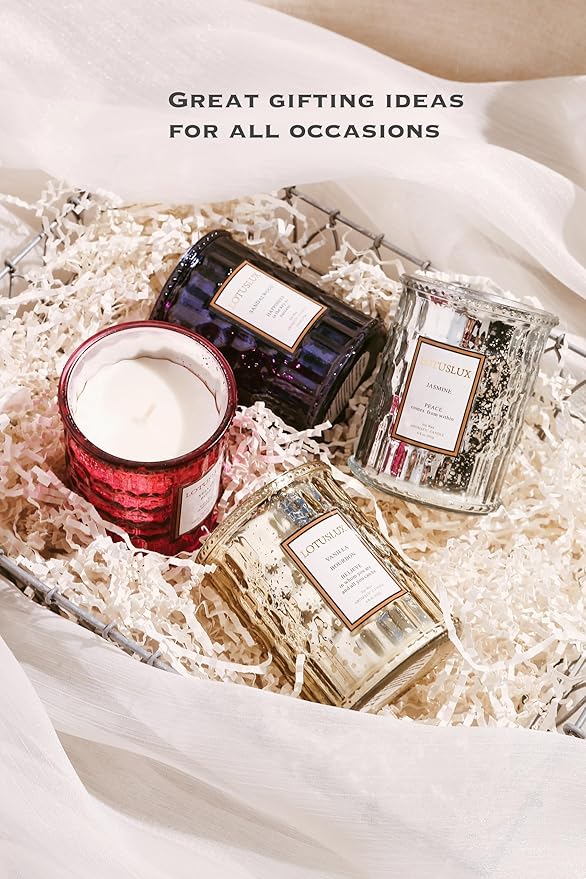 Scented Aromatherapy Luxury Candle - Natural Soy Coconut Wax with Essential Oils, 6.8oz for Home Decor, Relaxation, and Spa Gifts with 45 Hour Burn Time 2 Pack (Sandlewood+Velvet Rose)