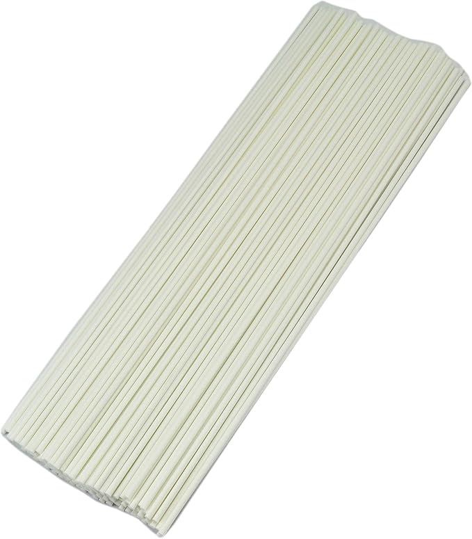 50pcs Fibre Reed Diffuser Sticks, DIY Home Fragrance Scented Oil Sticks (10" x 4mm, White)