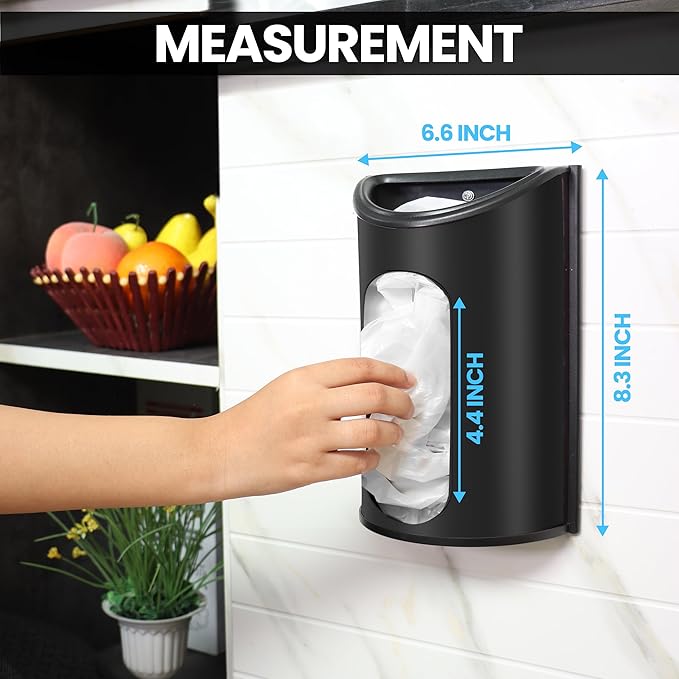 Utopia Kitchen Grocery Plastic Bag Holder and Dispenser Small, Easy Wall Mount Bag Saver, Stainless Steel, Black