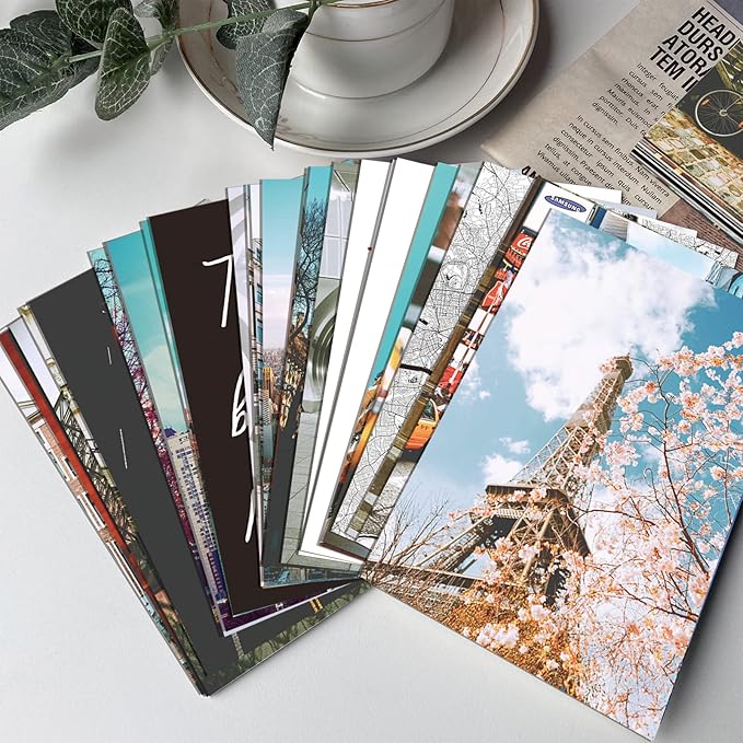 LA MAISON COZY 50PCS Boho Wall Collage Kit, Boho Room Posters Art Print, 4x6'' Vintage Wall Decor Gift for Teen Girls' Dorm Room