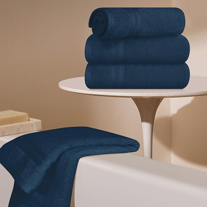 BOUTIQUO Ultra Soft 6-Piece Hand Towel Set 16x28-100% Ringspun Cotton - Durable & Highly Absorbent Hand Towels - Ideal for use in Bathroom, Kitchen, Gym, Spa & General Cleaning - Mineral Blue