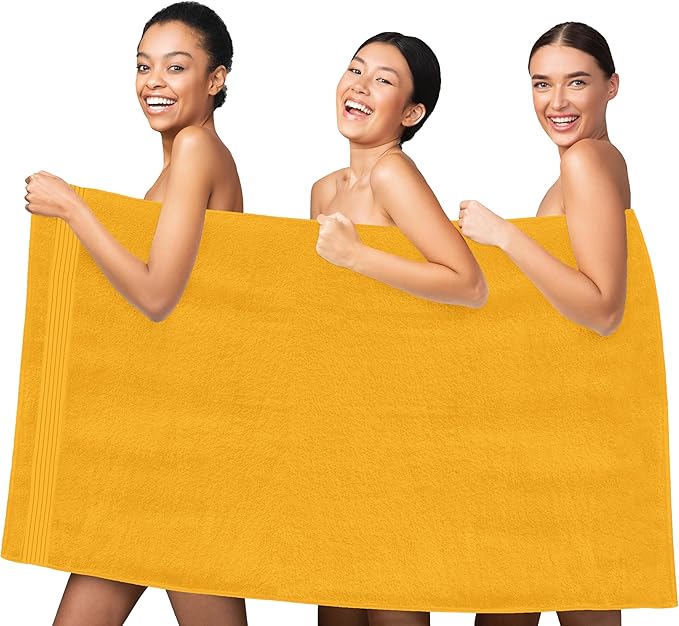 Elegant Comfort Premium Turkish Cotton 1 Piece Jumbo Bath Towel - 35 x 70 inch, Luxurious Hotel Spa Quality 100% Turkish Cotton Large Bath Towel - Highly Absorbent - Soft Bathroom Towel, Orange