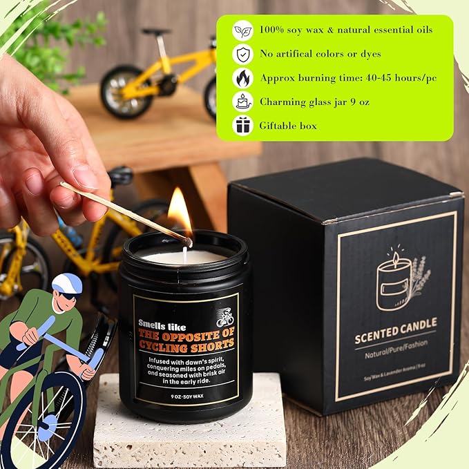 Funny Bicycle Gifts Bicycle Candle and Keychain Gifts for Men Women Set for Him and Her Ideal Gift Sport Lover Family Nurse Doctor