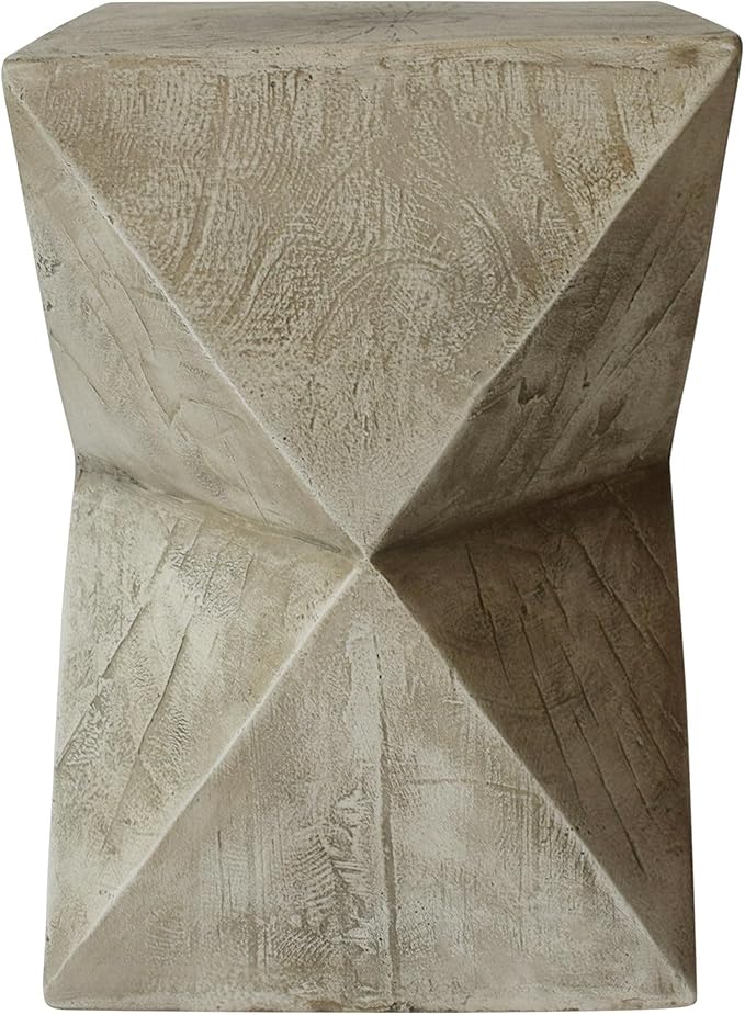 Christopher Knight Home Lux Outdoor Weight Concrete Side Table, Light Gray