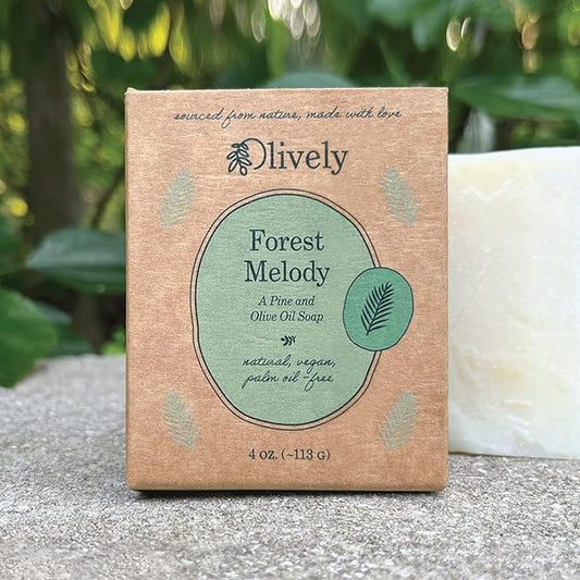 Forest Melody - All Natural Soap Bar - Soap Bar handmade with Olive and Pine Oil - Bar Soaps made with 100% natural ingredients - Body, Bath and Shower Soap - Vegan Bar Soap