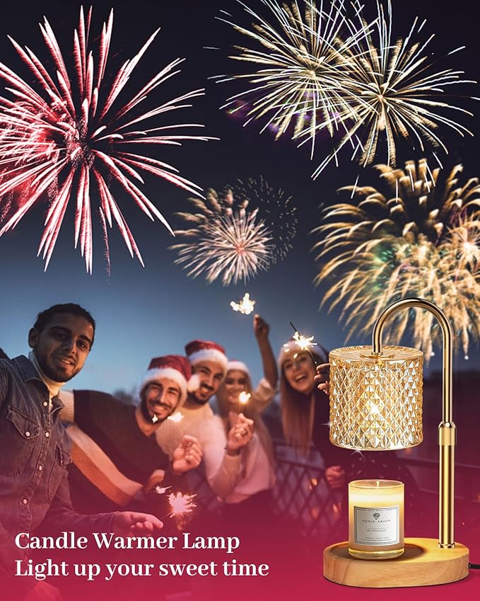 Candle Warmer Lamp with Timer Dimmer Adjustable Height for New Home Decor,Birthday Gifts for Women,Candle Warmer with 2 Bulbs for Women Mom Christmas Mother's Day Gfit