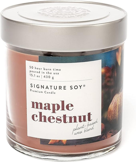 Lidded Maple Chestnut Scented Candle