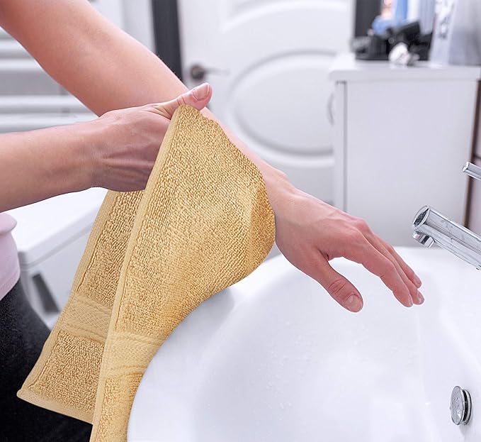 Utopia Towels 6 Pack Premium Hand Towels Set, 16 by 28 inches, 100% Ring Spun Cotton, Ultra Soft and Highly Absorbent 600GSM Towels for Bathroom, Gym, Shower, Hotel, and Spa, Beige
