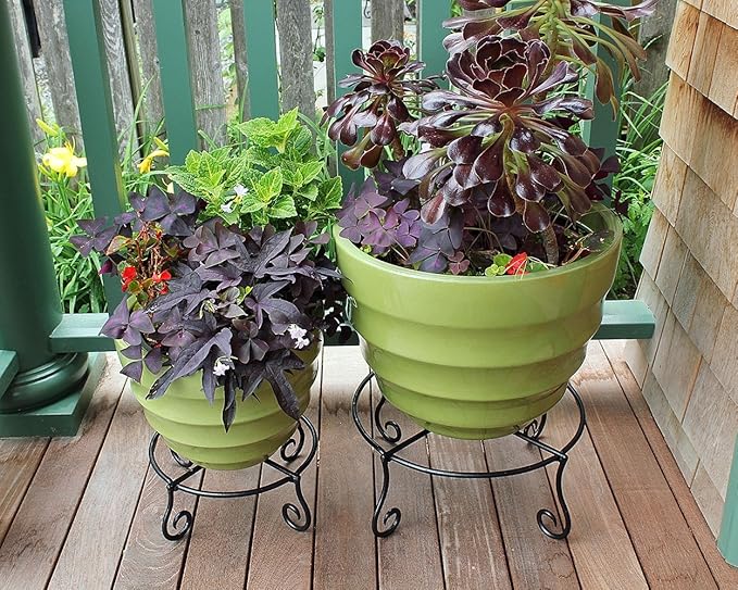 Achla Designs Piazza Flower Pot Plant Stand, Small,Black