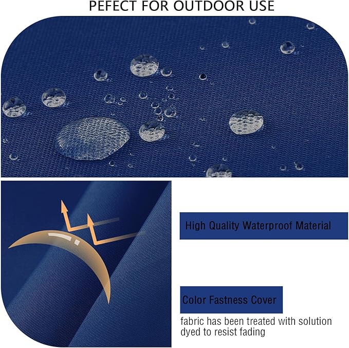 idee-home Outdoor Cushions for Patio Furniture, Outdoor Seat Cushion, Waterproof Hampton Bay Deep Seat Replacement Couch Chair Cushions for Garden Lawn Backyard Deck, 28.5 x 28.5 Navy Blue Pattern