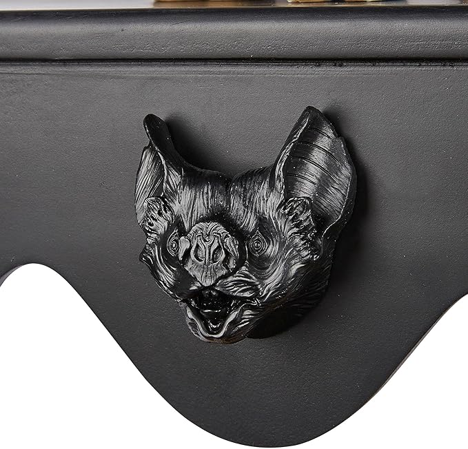 Bat Corner Shelf Set of 2, Black Flying Bat Floating Corner Shelf, Wood Wall Mounted Storage Shelves, Gothic Home Decor for Bedroom, Kitchen, Living Room, Bathroom, Office and More…