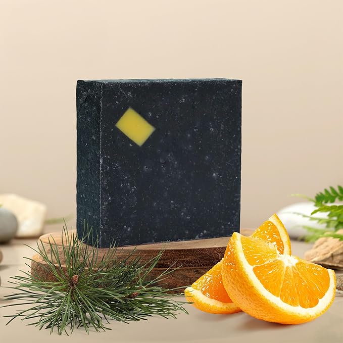 360Feel Pine Tar Soap - Handcrafted Castile Soap Bar with Soothing Scent - Handmade with Essential Oils - Suitable Gift for Anniversaries, Weddings, and Holiday Stockings - 4 pack