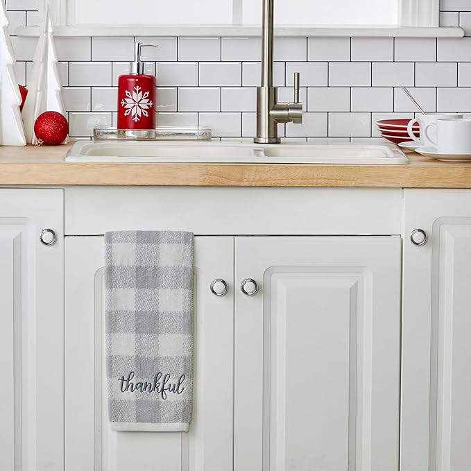 SKL Home by Saturday Knight Ltd. Thankful Plaid Hand Towel (2-Pack), Gray