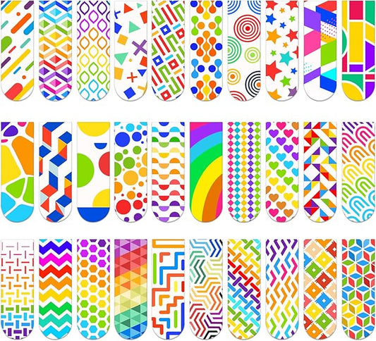 Magnetic Bookmarks - 30PCS Colorful Irregular Cute Magnet Bookmark Clips for Women, Men & Kids Reading