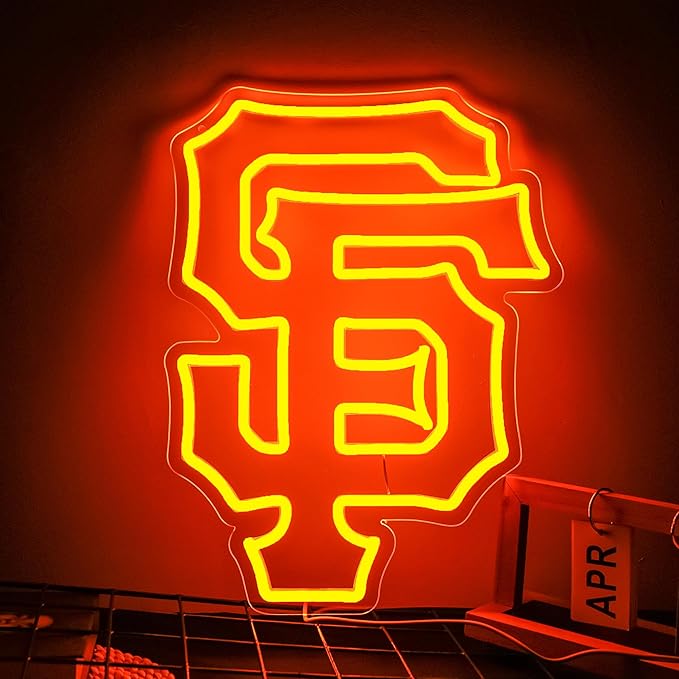 Neon Sign for Wall Decor Baseball Neon Light for Man Cave Birthday Gifts for Men With Dodge Baseball Team Logo Sign Led Sign for Bar Party Dorm Decoration Size16.1 * 12.2inch(LD062)