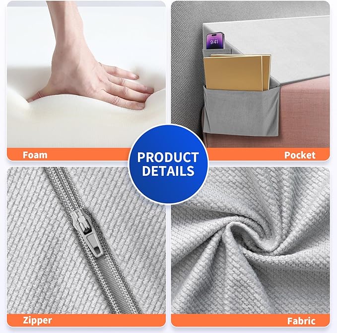 Bed Wedge Pillow for Headboard Gap Filler(40"x6"x10") Twin Size Mattress Gap Filler(0-8") Bed Wedge for Headboard Gap Between Your Headboard and Mattress