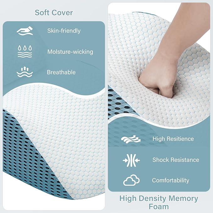 Wedge Pillow, Pillow Wedge with Small Support Pillow Ergonomic Memory Foam Wedge Pillow Comfortable Wedge Pillow for Neck and Back Small Wedge Pillow for Sleeping Reading Back Pain Relief