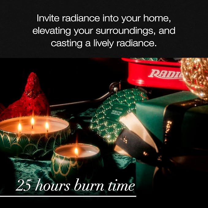 Voluspa Noble Fir Garland, Mini Tin Candle, 4 oz, 25 Hour Burn Time, Coconut Wax Candle for The Home, Handcrafted in The USA