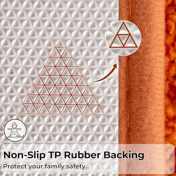 GRANNY SAYS Bathroom Rugs Non Slip, 16" x 24", Bath Rugs for Bathroom Washable, Bath Mats for Floor, Microfiber Bath Mat for Tub, Absorbent Bath Rugs for Shower Room, Orange