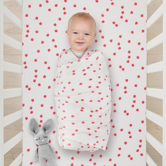 Extra Soft Muslin Fitted Crib Sheets 100% Cotton Baby Crib Sheets for Standard Crib Mattress | 28 X 52 Inches