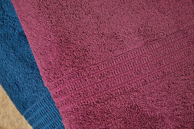 HOMELOVER 4 Piece Luxury Bath Towel Set - 100% Organic Cotton, 500 GSM, Hotel Quality, Highly Absorbent, Soft & Quick Drying Bathroom Towels for Showering, Washing & Guests (Deep Sea Blue)