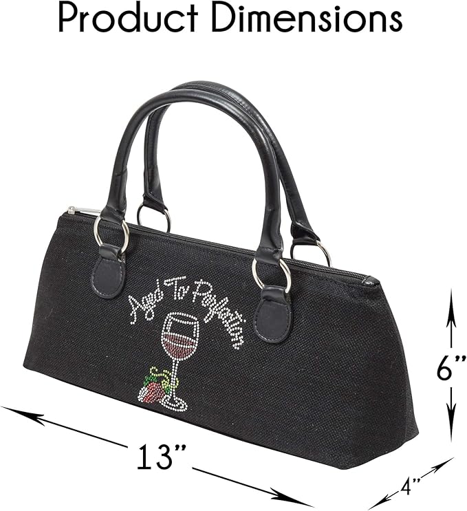 Wine Clutch Bag (Thermal Insulated) Trendy Women’s Carry Tote | Holds Red & White 750mL Bottles | Trendy Fashion | Incl. Portable Waiter-Style Corkscrew (Aged to Perfection)