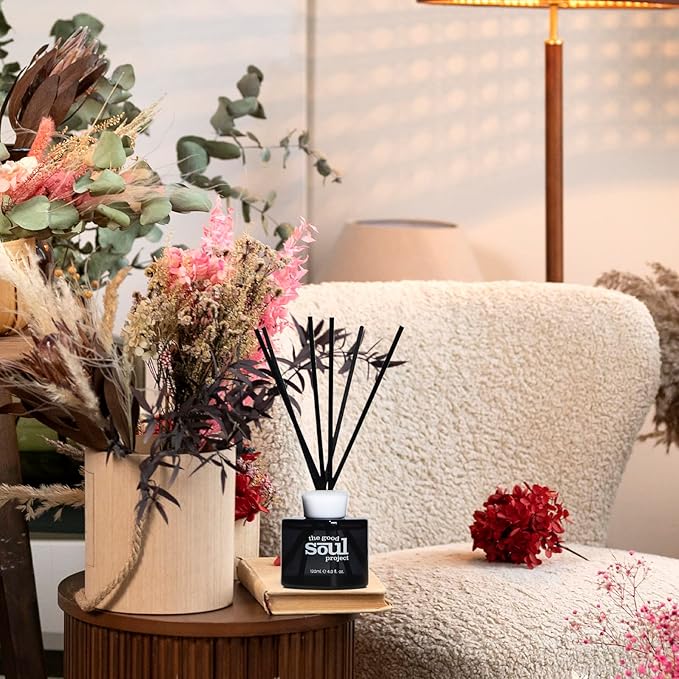 Reed Diffuser Set, 4.0 Oz(120 ml) Fresh Scented Diffuser with 6 Sticks, Home Fragance Oil Diffuser for Bathroom, Decorative Air Freshener